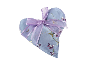 Heart Sachet 6" - Lavender Embroidered