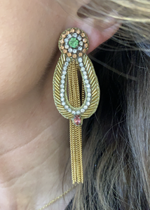 Oval Tassel Earring