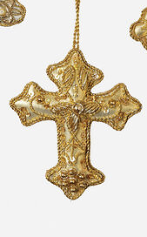 Embroidered Cross Ornament