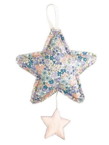 Star Musical Mobile - Pink Linen and Liberty Blue "LET IT BE"
