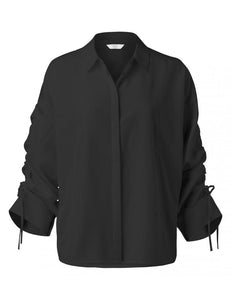 Blouse with Drawstring Sleeves