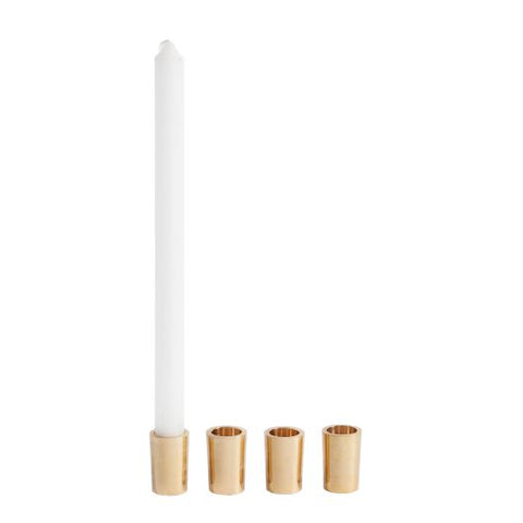 Gold Tune Candlestick - Pack of 4