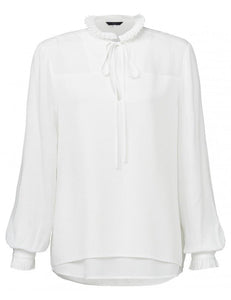Jacquard Blouse with Tie