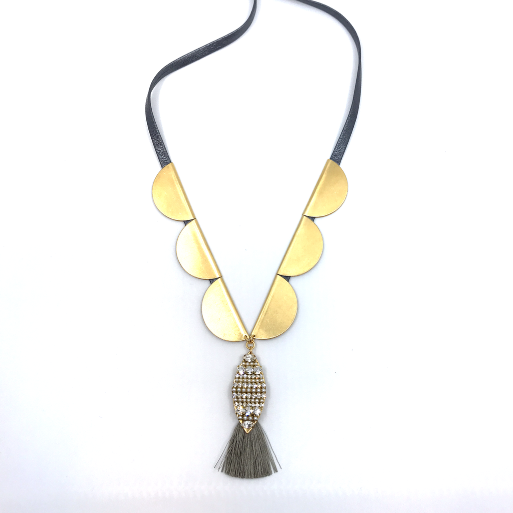 Jeweled Tassel Necklace