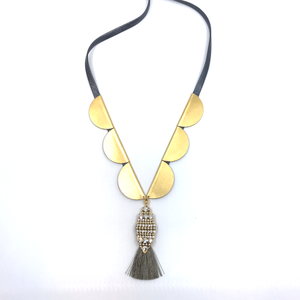 Jeweled Tassel Necklace
