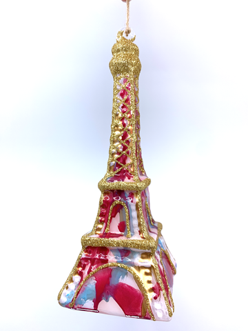Image of Assorted Stained Glass Eiffel Tower Ornament