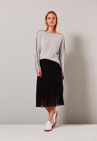 Image of Woven Plisse Skirt with Jersey Lining