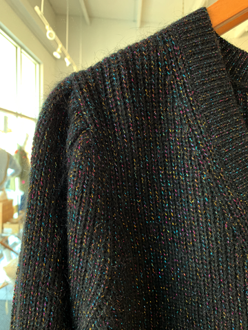 Image of Chantal Sweater - Black with multi color threading