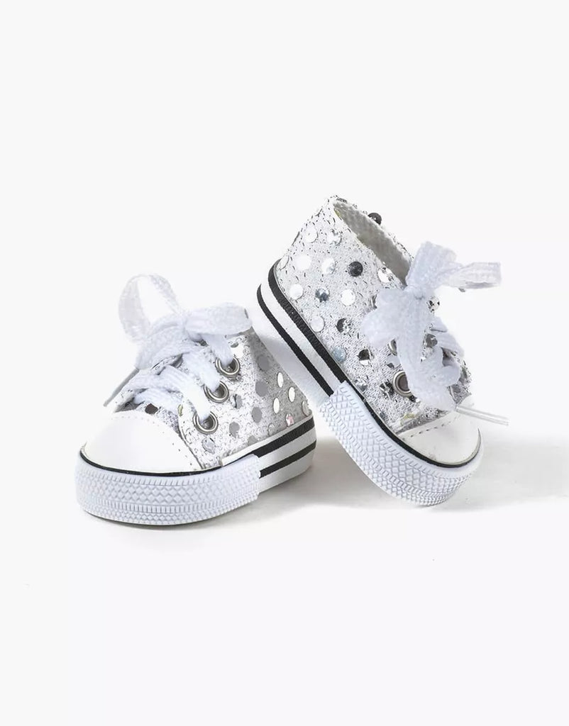 Converse white sneakers with sequins